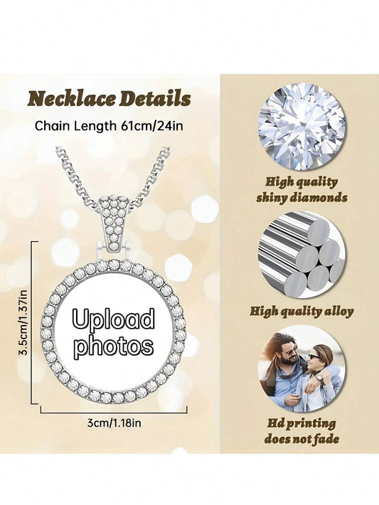 Custom Round Photo Pendant Necklace