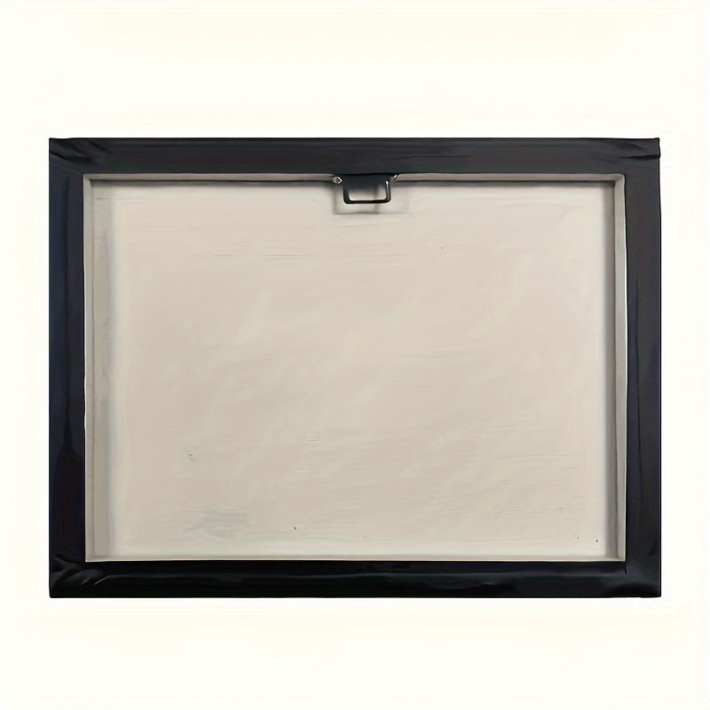 Custom wooden frame canvas painting - back view of a black wooden frame for displayed artwork.