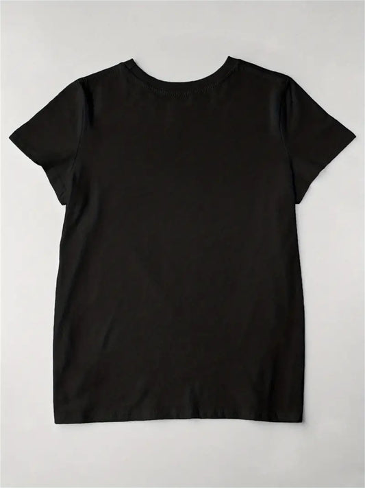 Back view of a black funny marriage role play t-shirt, showcasing its relaxed fit and soft fabric.