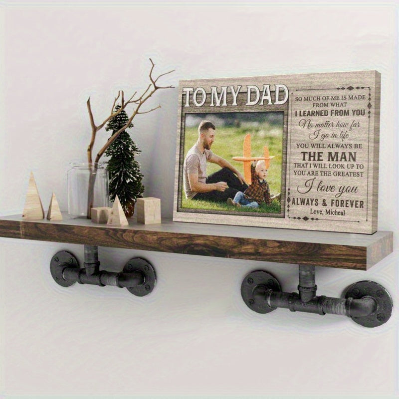 Custom Fathers Day Canvas – Personalized Photo & Name Wall Art