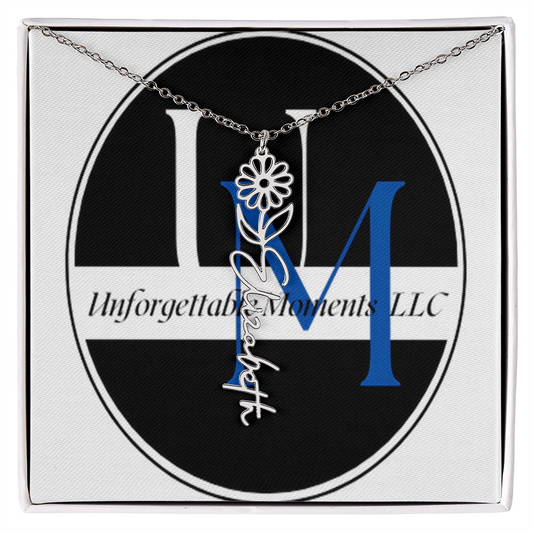 flower name necklace