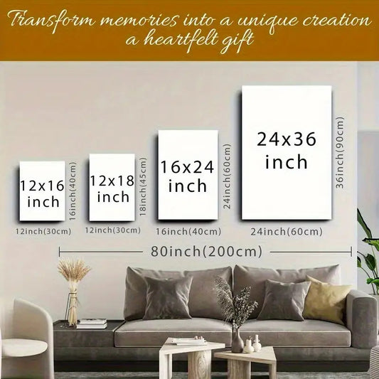 Custom Fathers Day Canvas – Personalized Photo & Name Wall Art