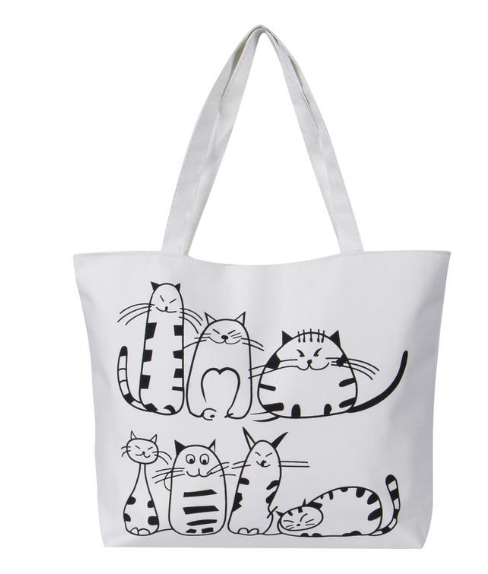 Women's Cat Print Tote Bag