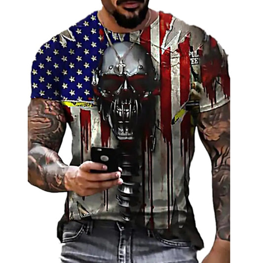 American flag skull shirt
