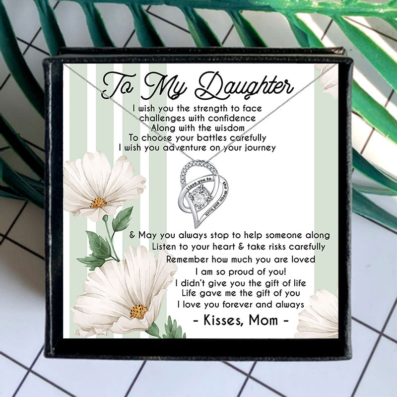 To My Daughter Kisses From Mom Love Message Jewelry Box