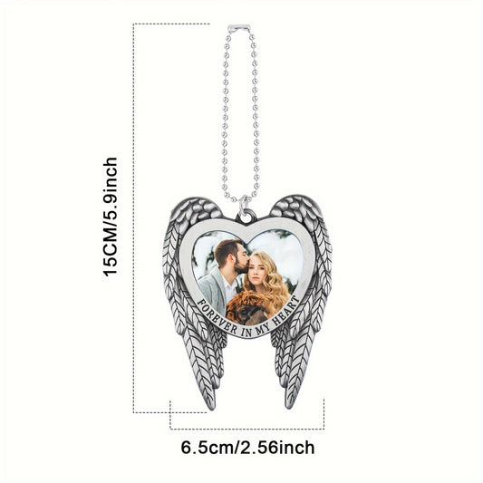 Customized Angel Wing Keychain – Personalized Photo Pendant Gift