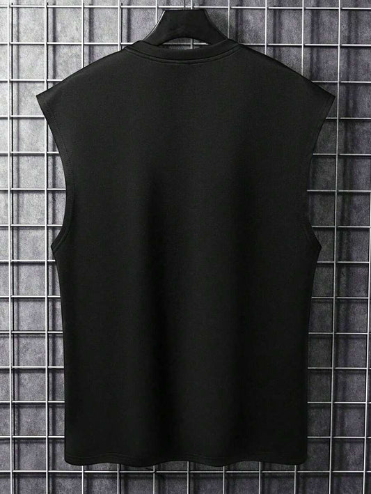 Back view of the Weightlifting Tank Top 2026 for men in black, designed for comfort and performance during workouts.