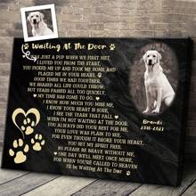 Custom Dog Memorial Canvas – “I’ll Wait For You At The Door” Wall Art