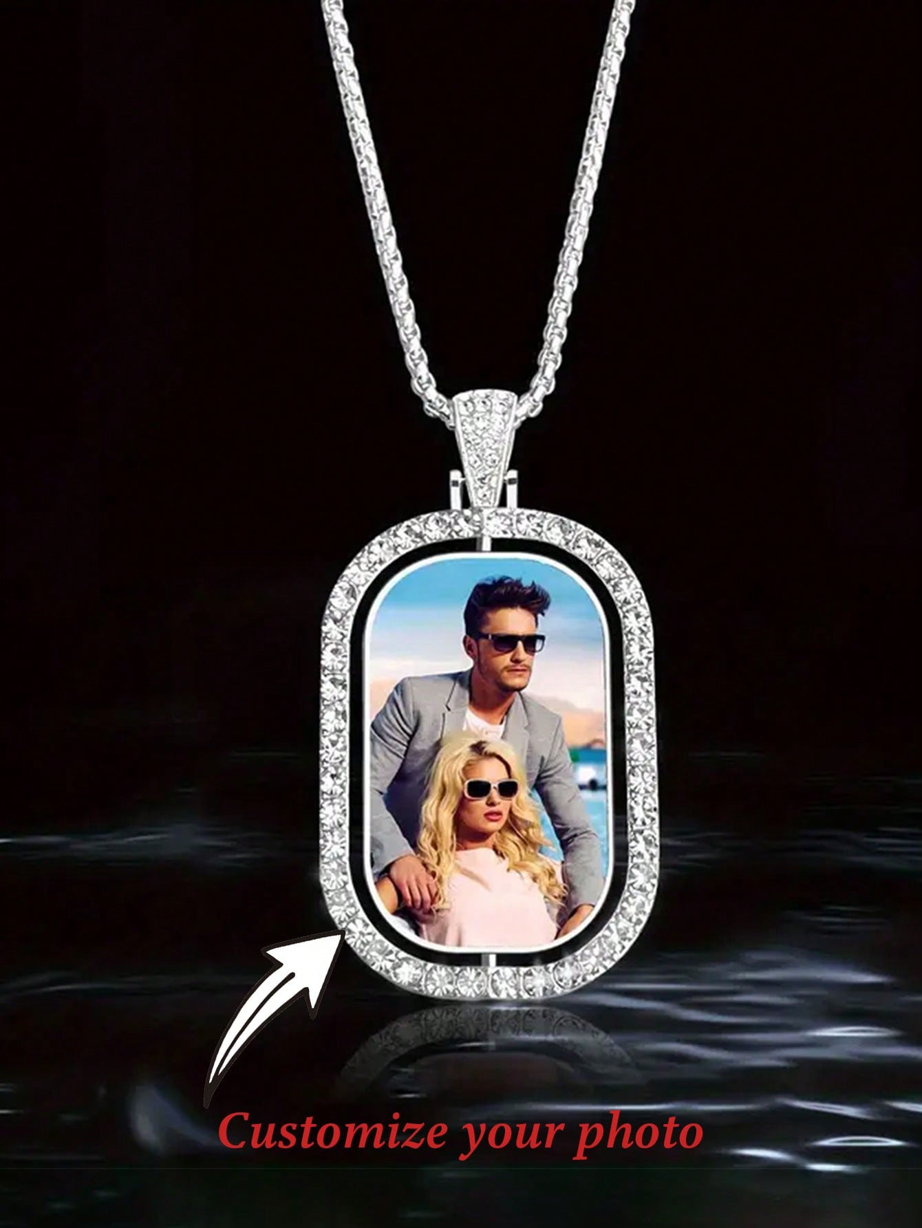 Custom Rotatable Photo Necklace – Double-Sided Personalized Pendant