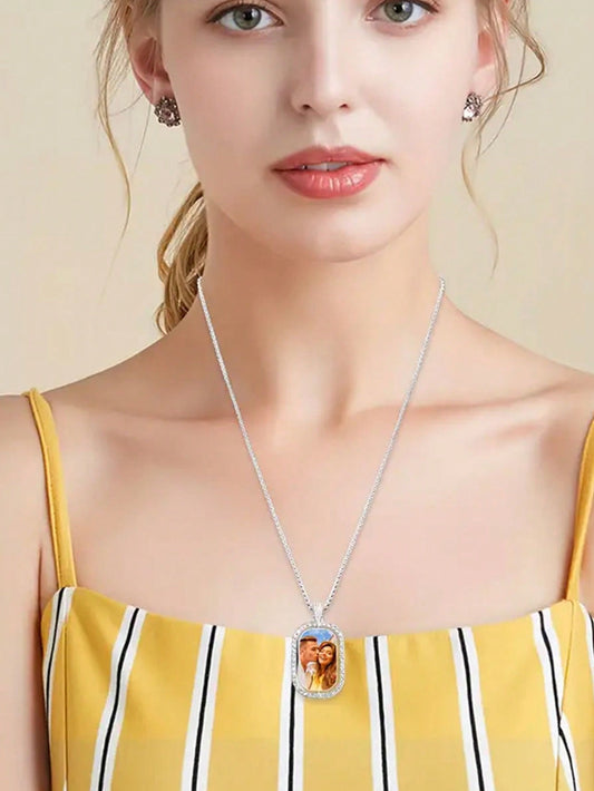 Personalized Double-Sided Rotating Photo Necklace
