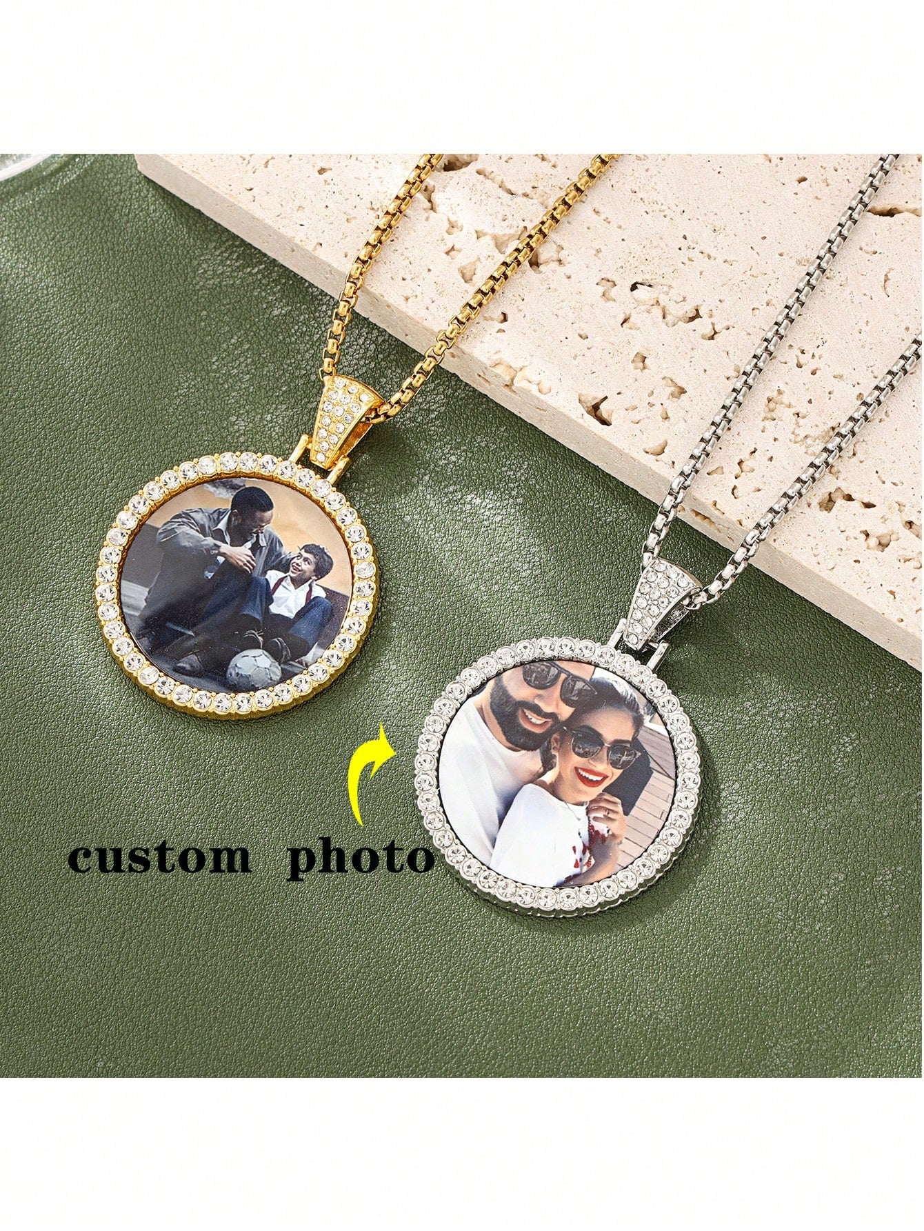 Custom Round Photo Pendant Necklace