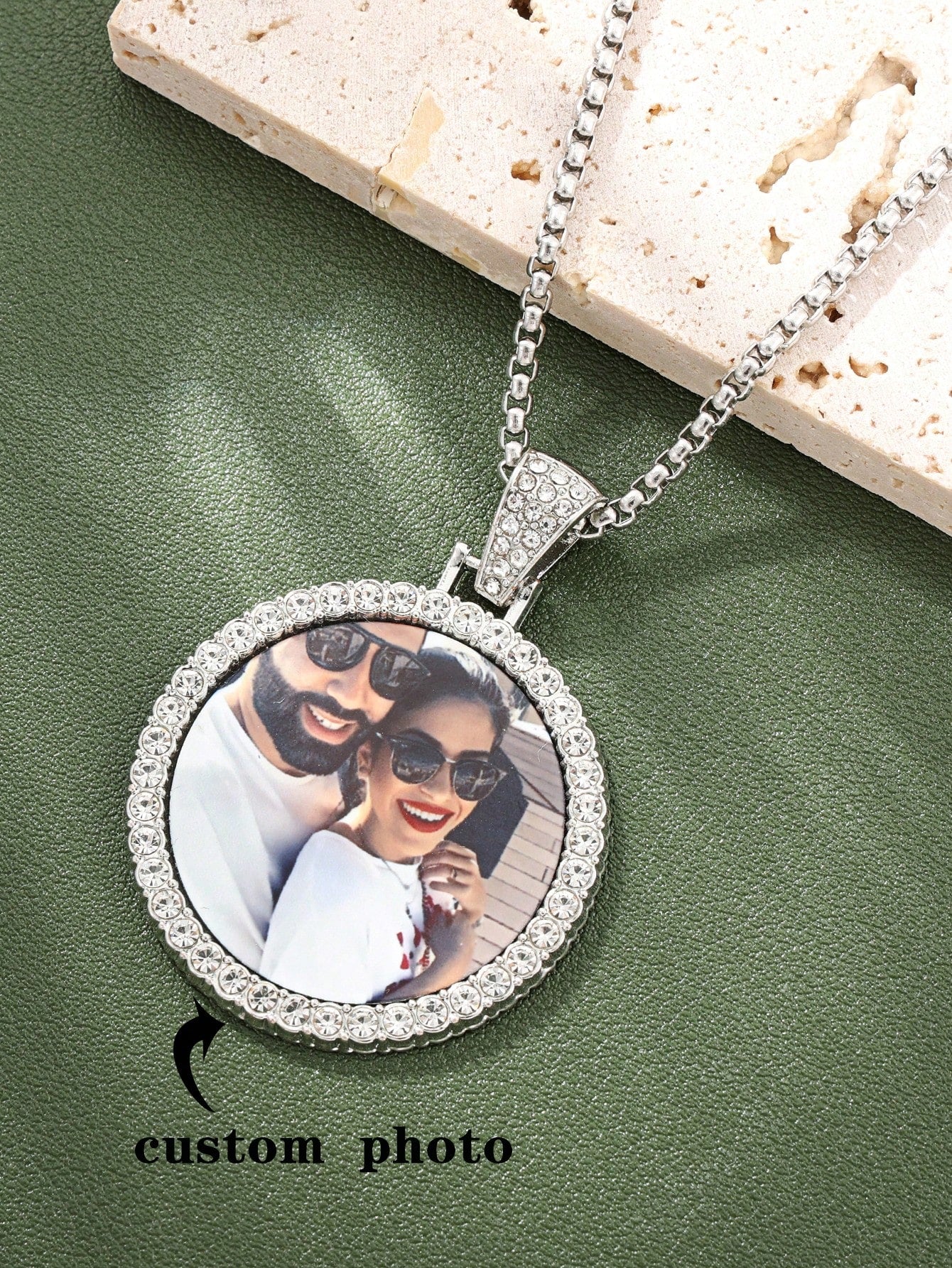 Custom Round Photo Pendant Necklace