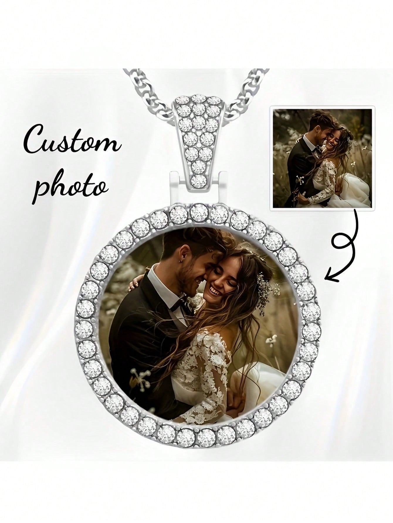 Custom Round Photo Pendant Necklace