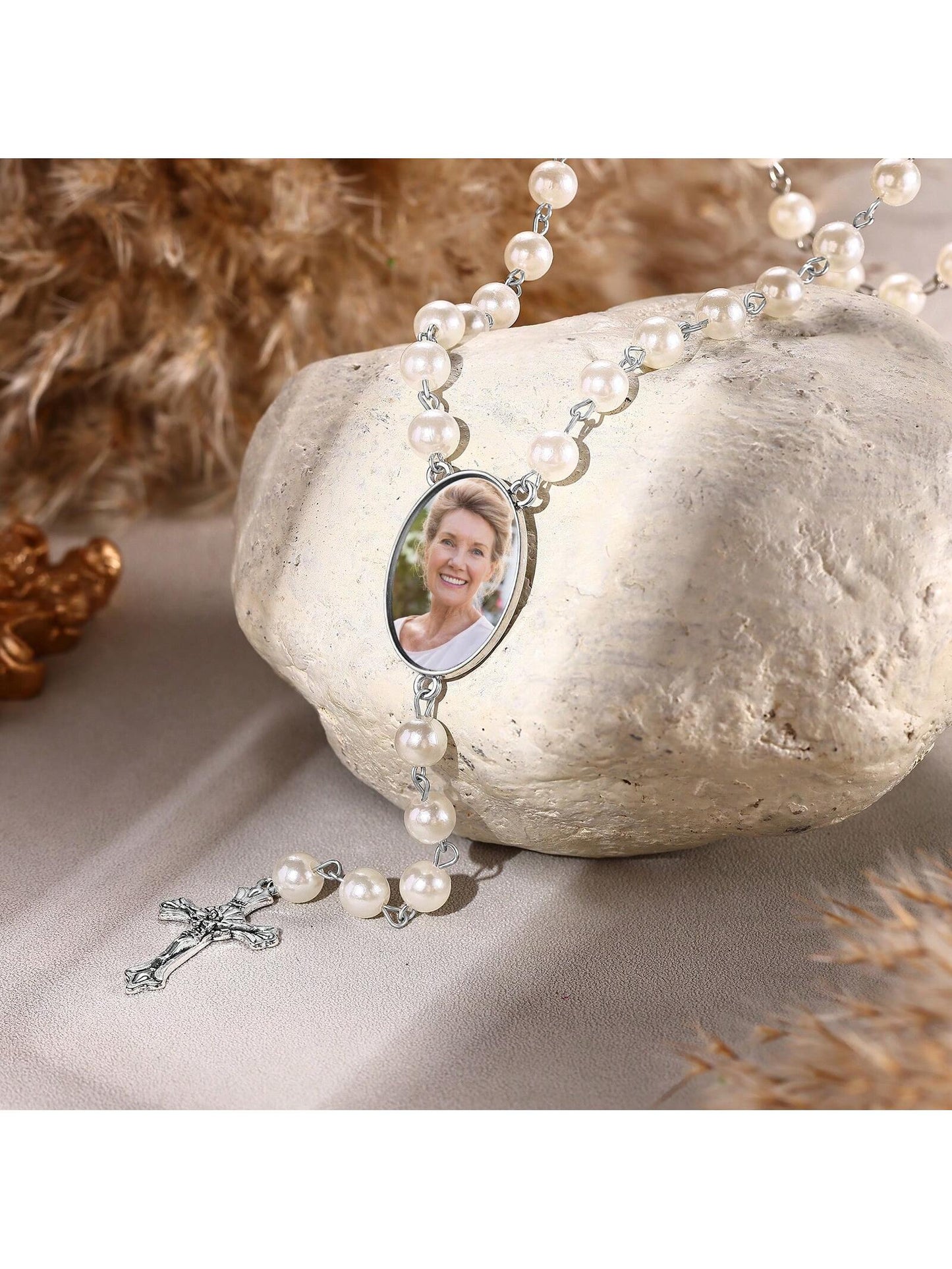 personalized photo rosary beads