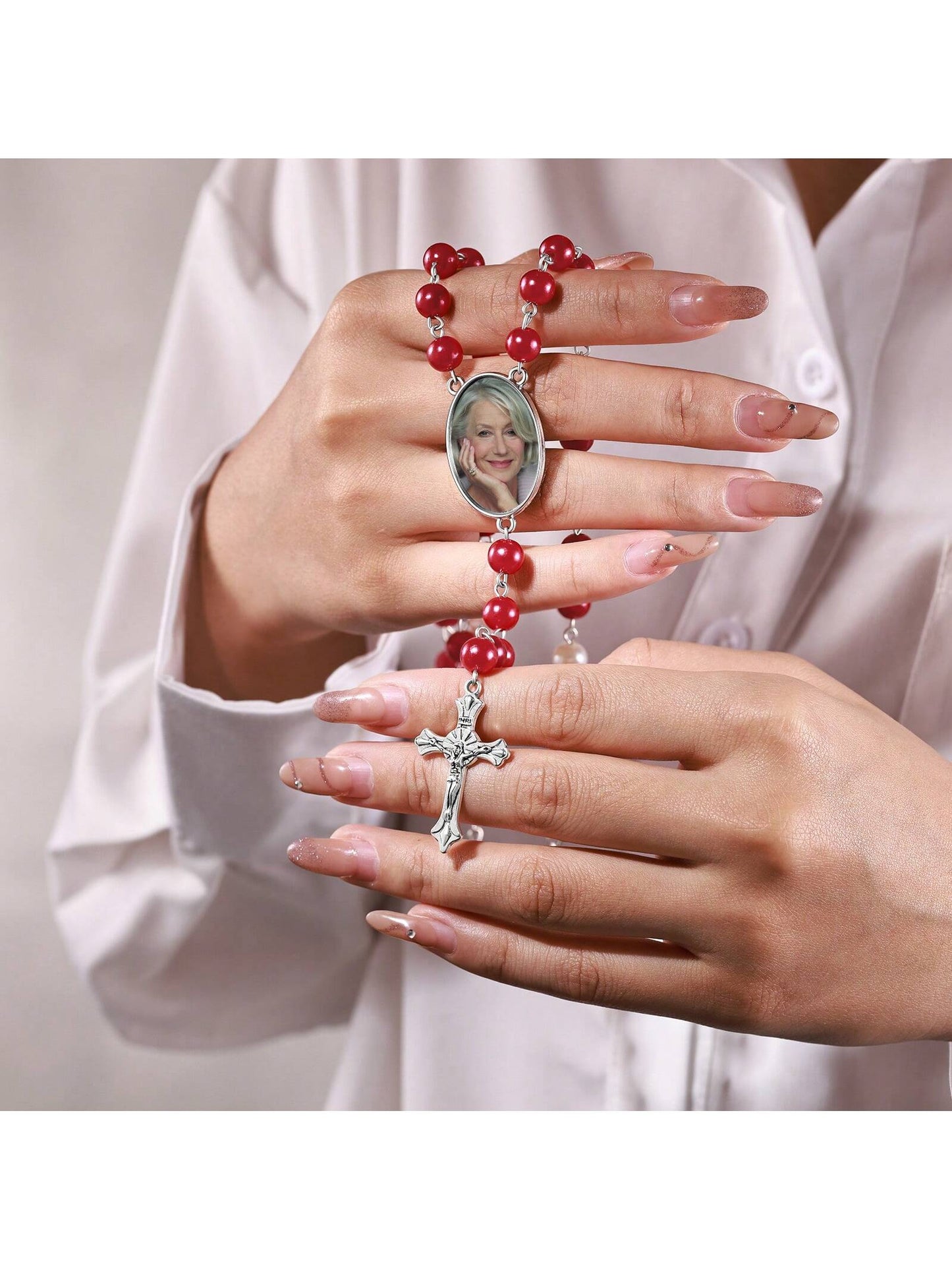personalized photo rosary beads