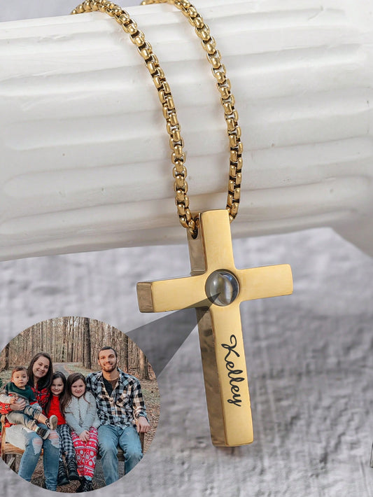 18K Gold Plated Photo Necklace – Personalized Picture Pendant Gift