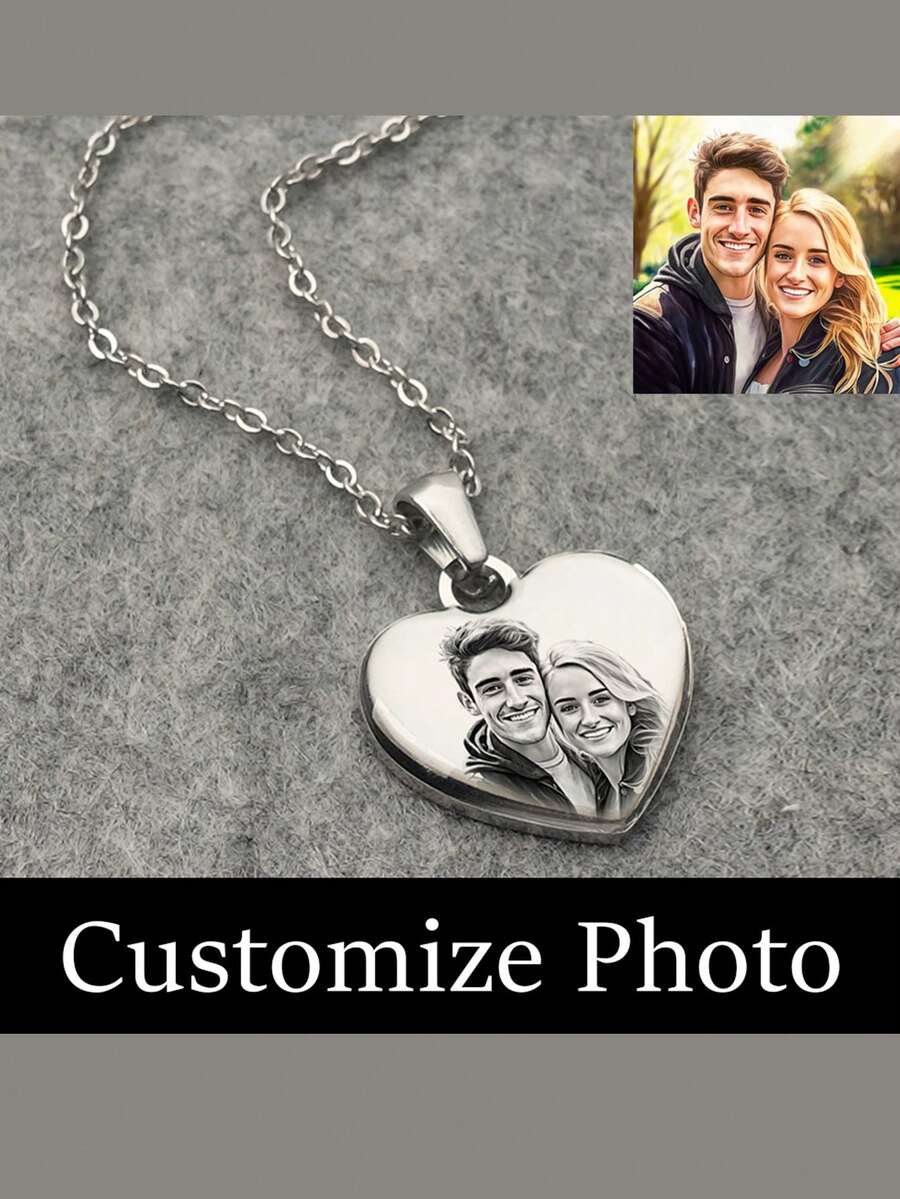 Photo Pendant Necklace for Couples