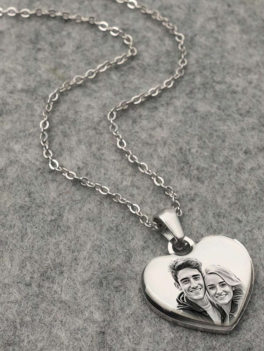 Photo Pendant Necklace for Couples