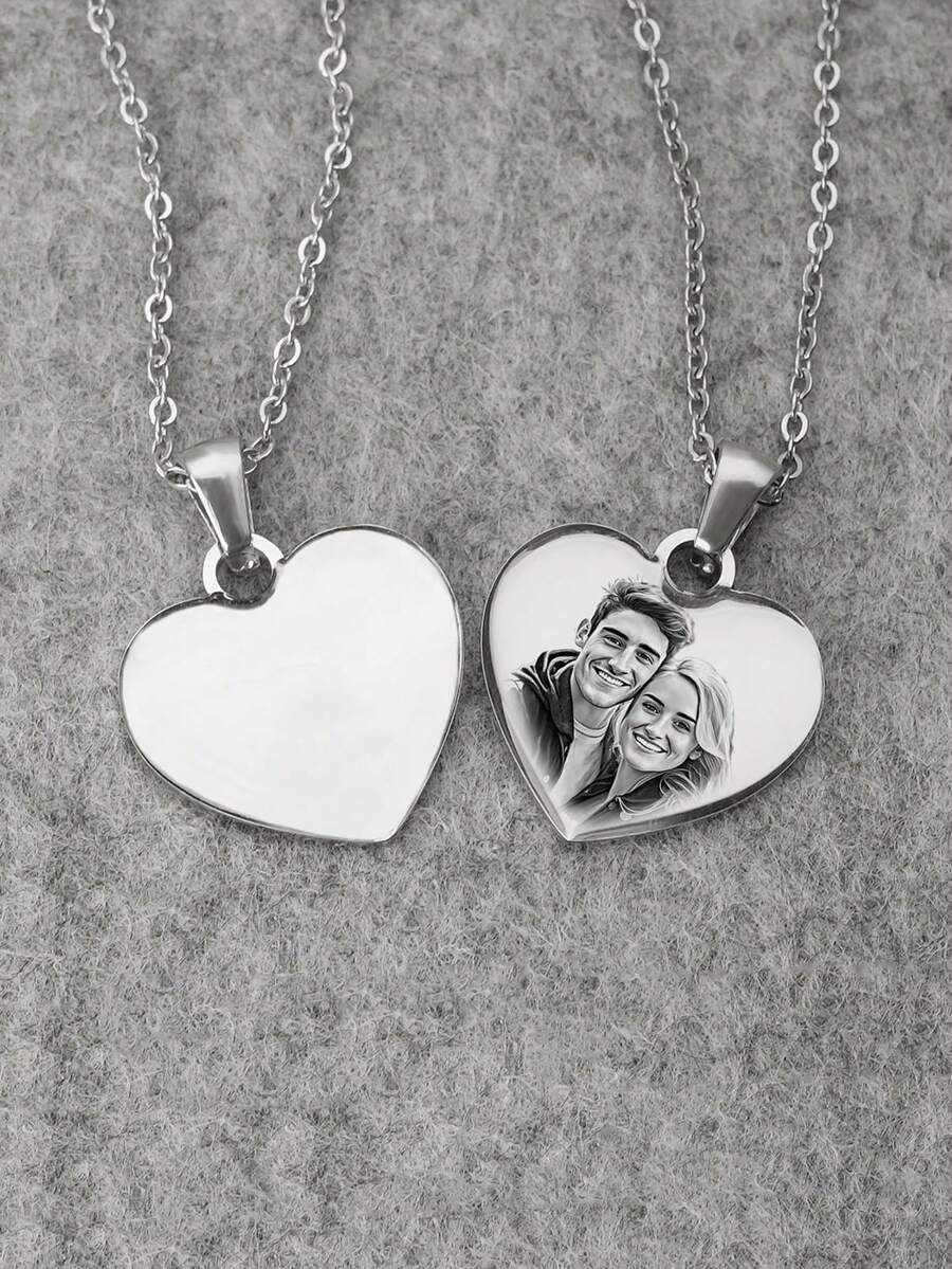 Photo Pendant Necklace for Couples