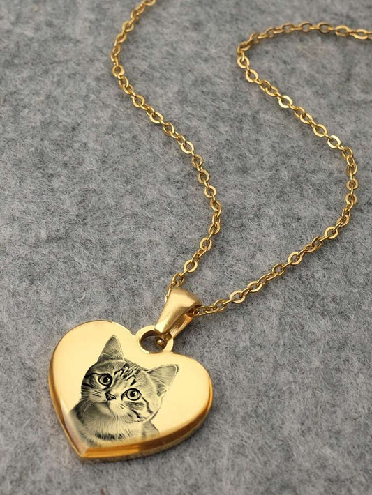 Personalized Heart Photo Pendant Necklace