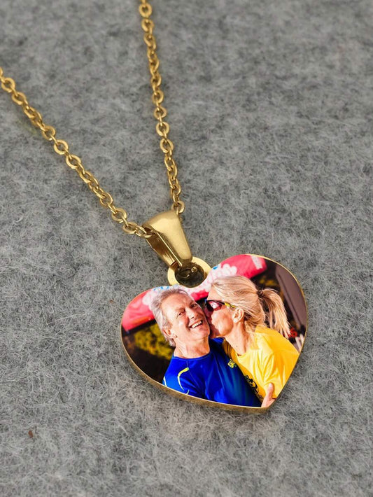 Personalized Heart Photo Pendant Necklace