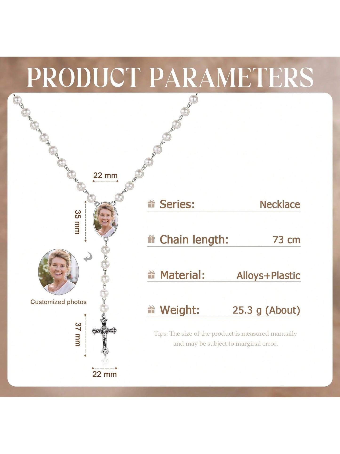 personalized photo rosary beads