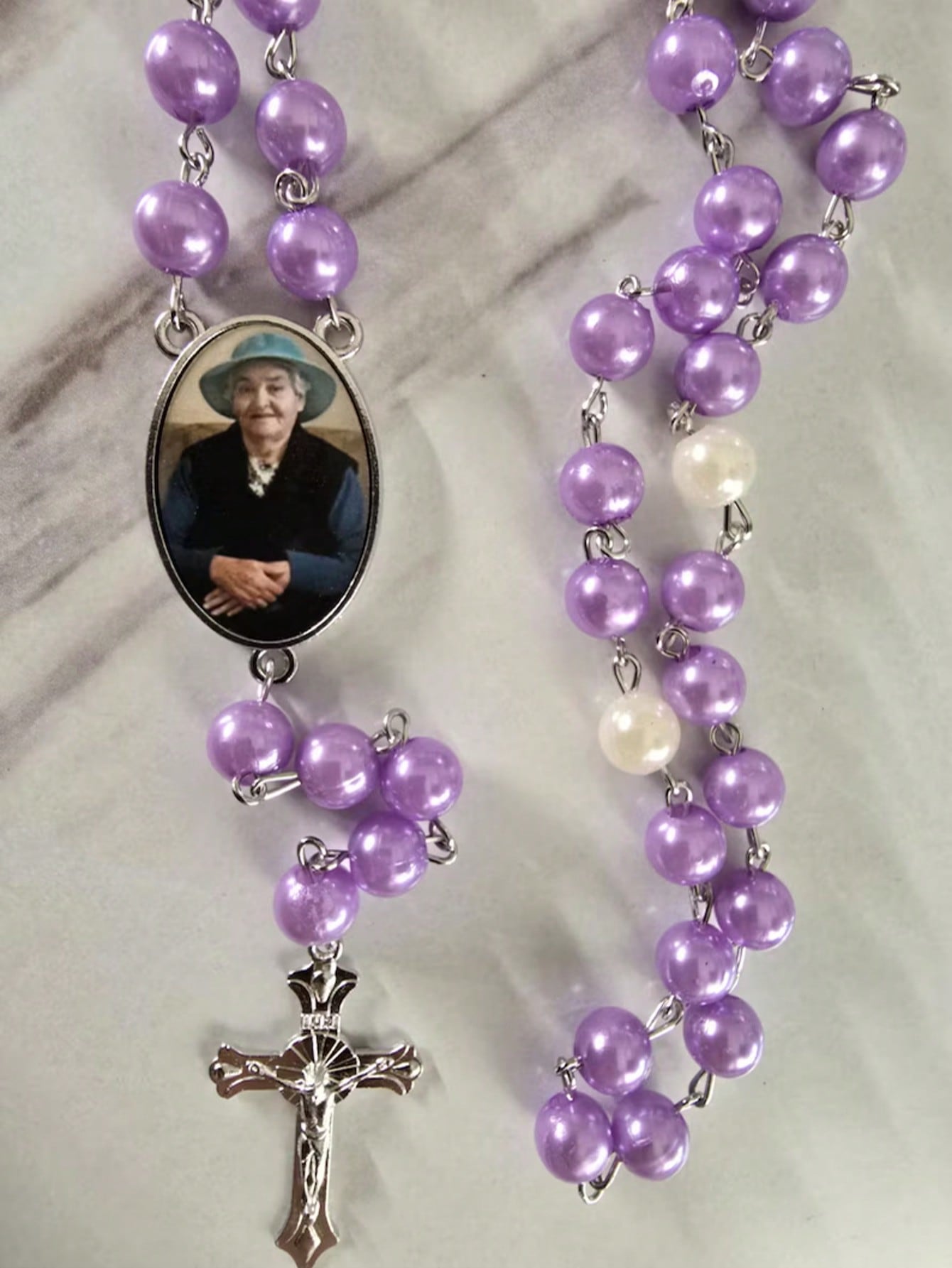 personalized photo rosary beads