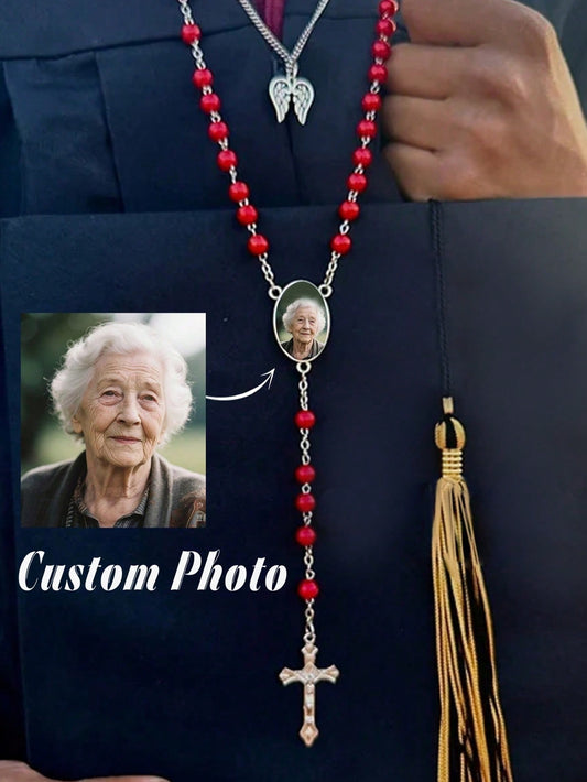 personalized photo rosary beads