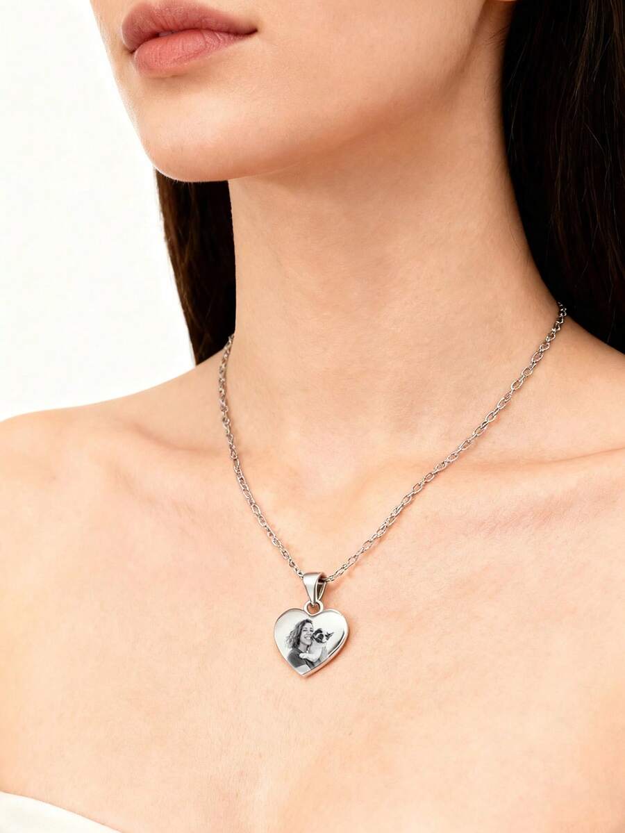 Photo Pendant Necklace for Couples