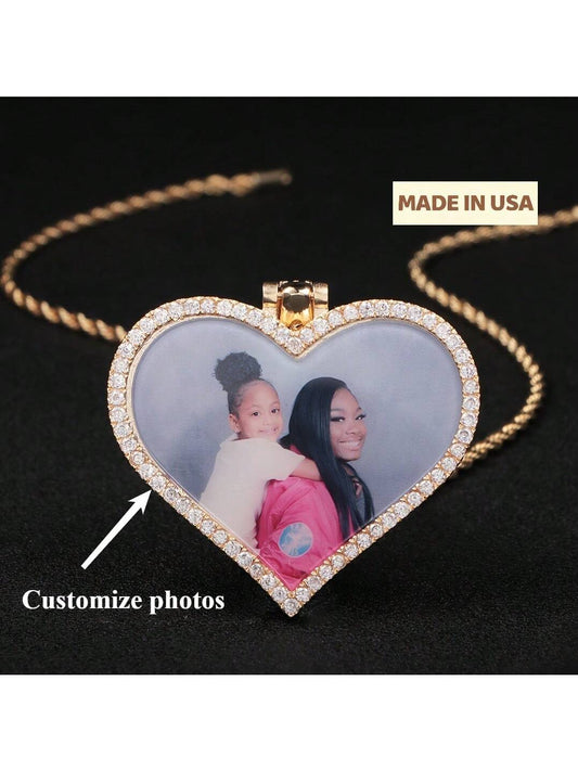 Personalized Heart Photo Necklace
