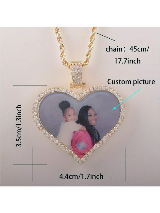 Personalized Heart Photo Necklace