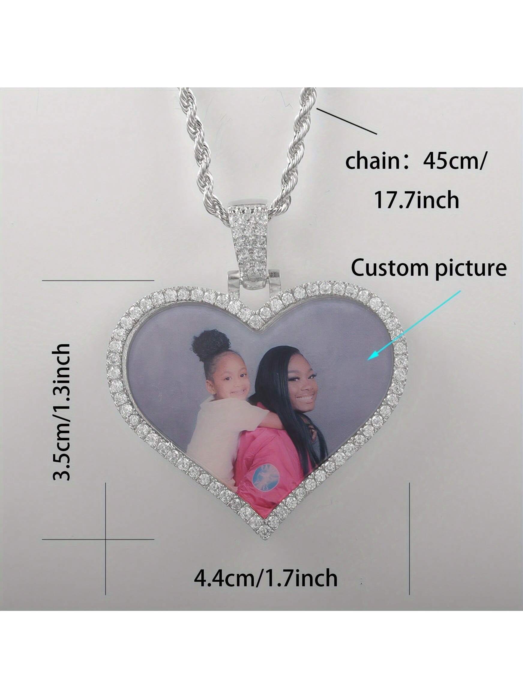 Custom Heart-Shaped Photo Necklace