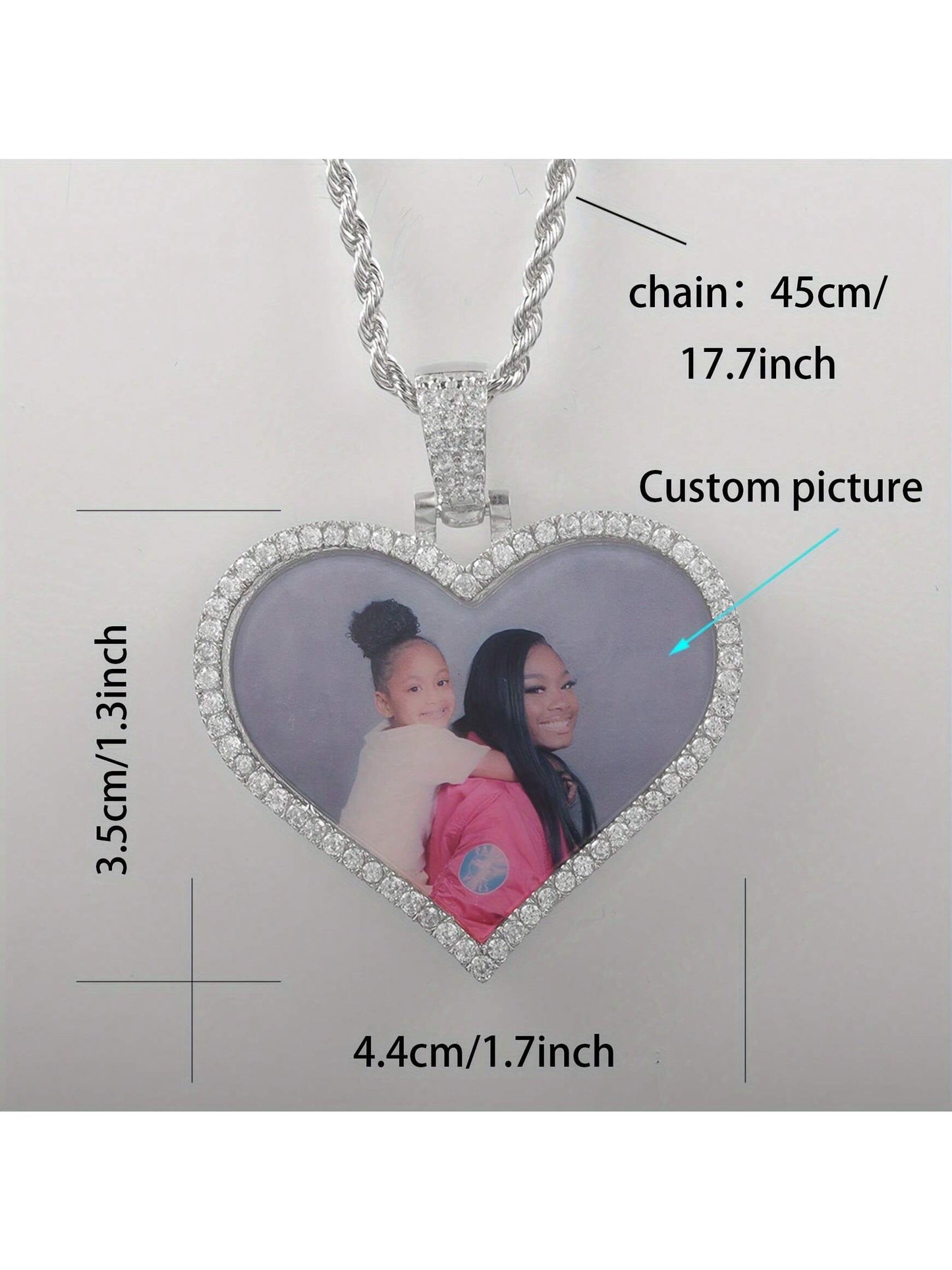 Custom Heart-Shaped Photo Necklace