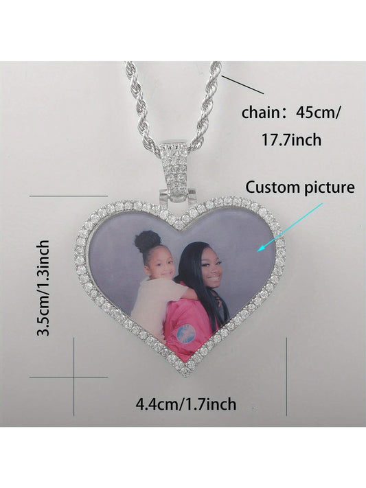 Custom Heart-Shaped Photo Necklace