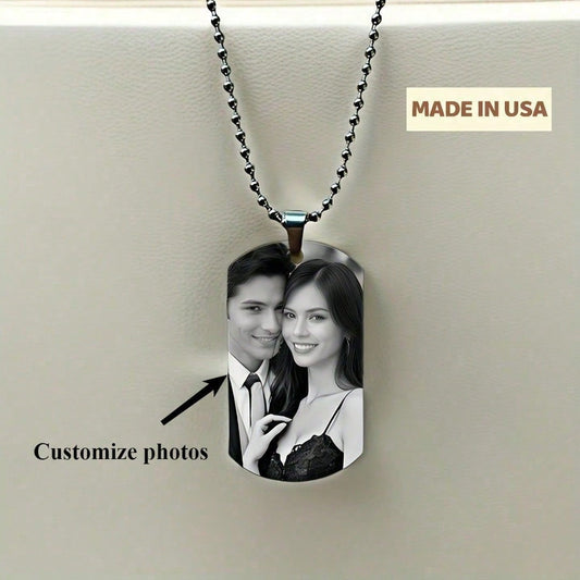 Personalized Gift Tag Photo Necklace