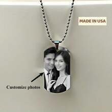 Custom Engraved Dog Tag Necklace – Personalized Photo Pendant