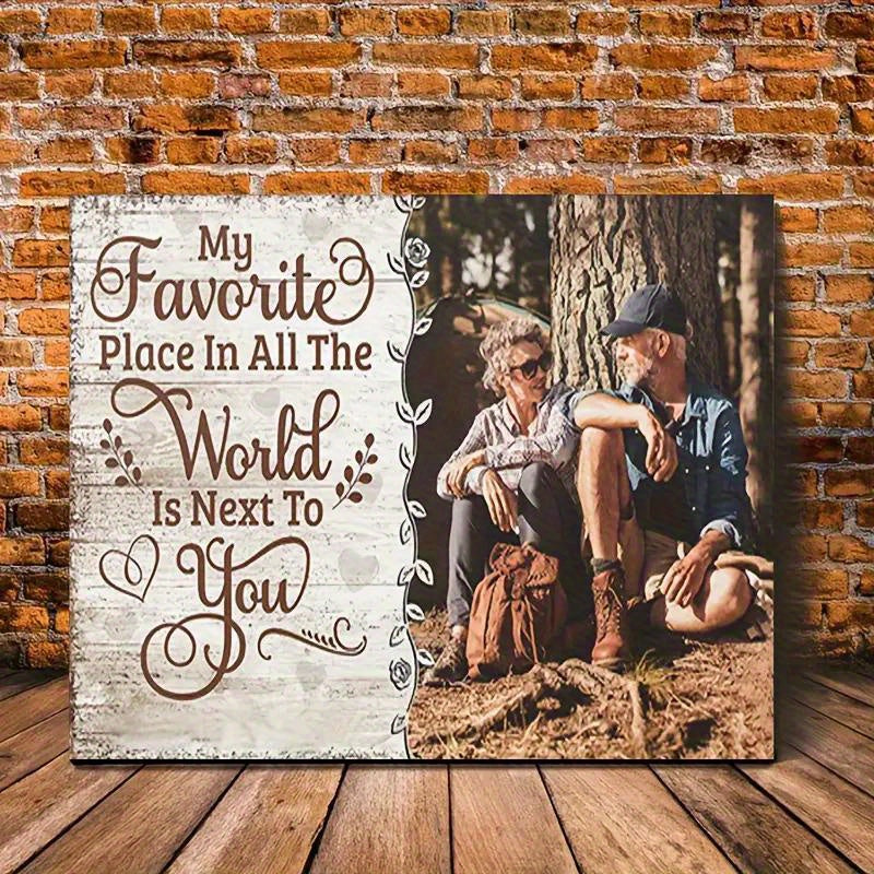 Custom Couples Canvas – "Place Is Next to You" Wall Art Print