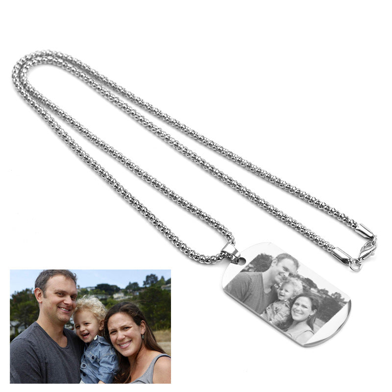 Personalized Nameplate Photo Necklace