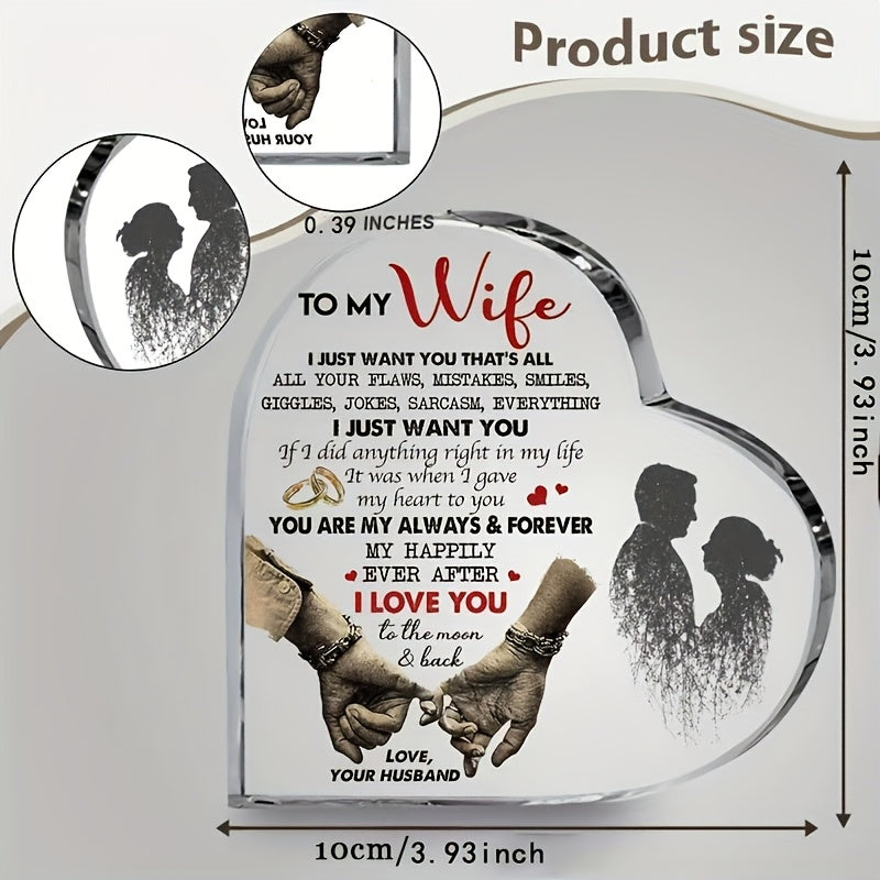 Heart Shaped Acrylic Plaque – Romantic “I Love You” Keepsake Gift