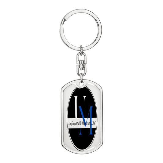 Graphic Dog Tag Keychain