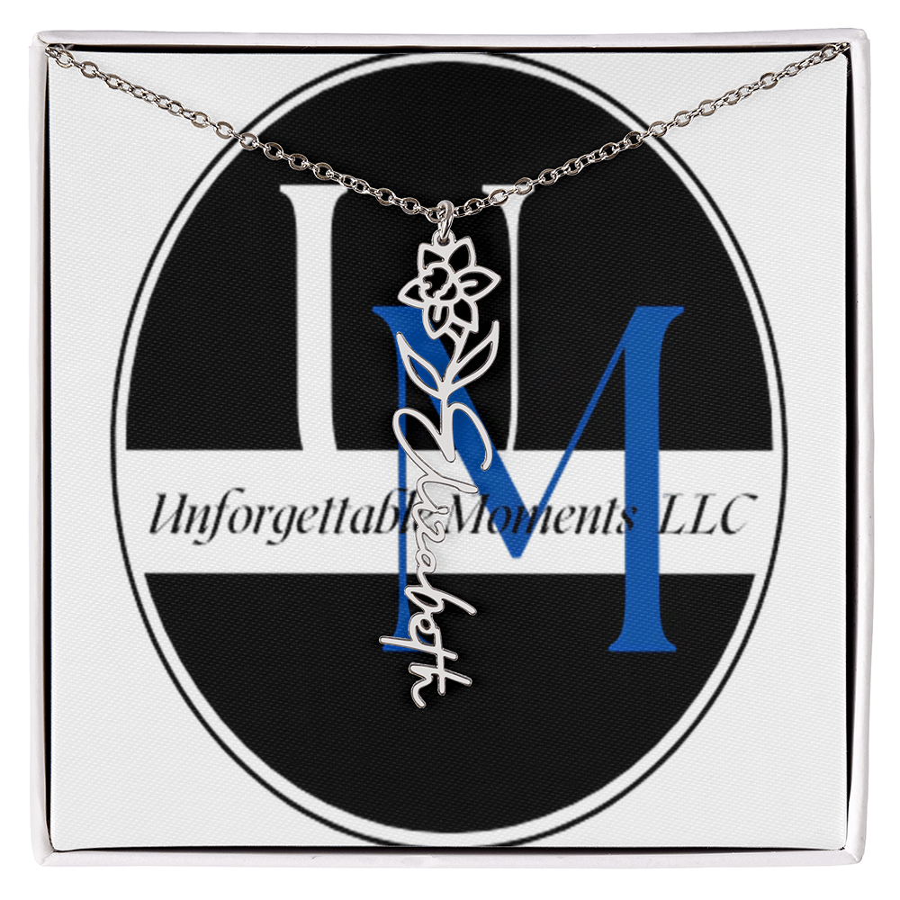 flower name necklace