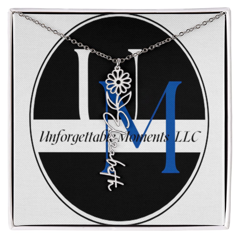 flower name necklace