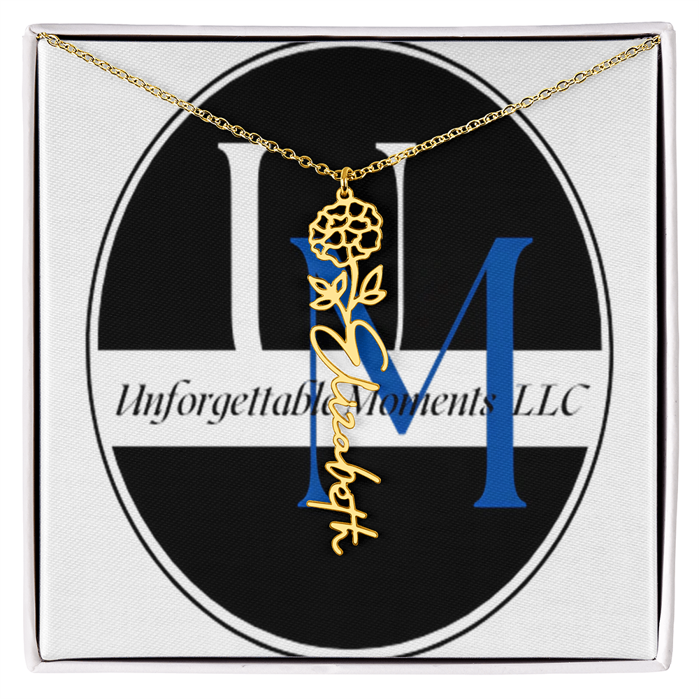 flower name necklace