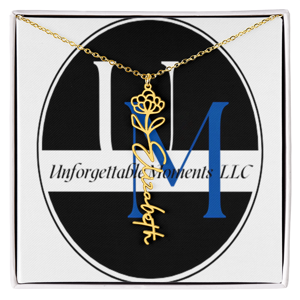 flower name necklace