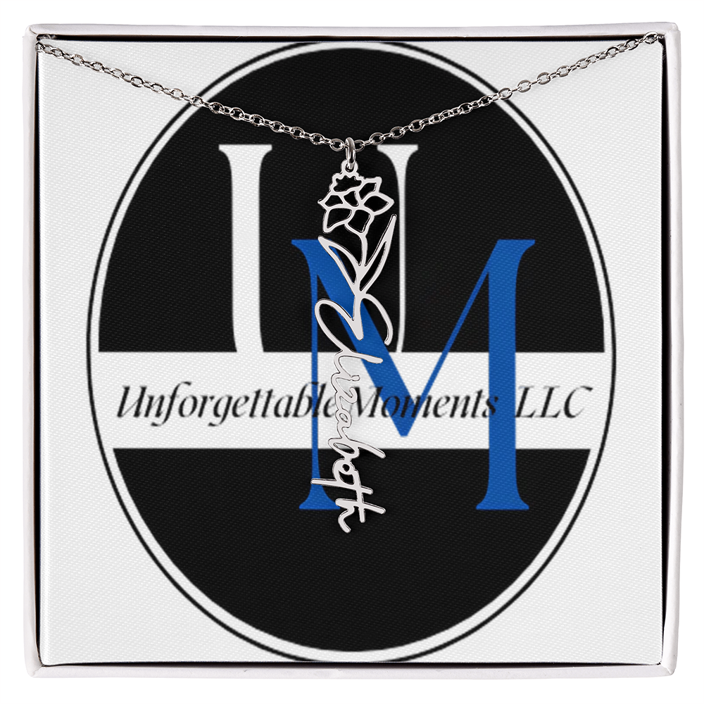 flower name necklace