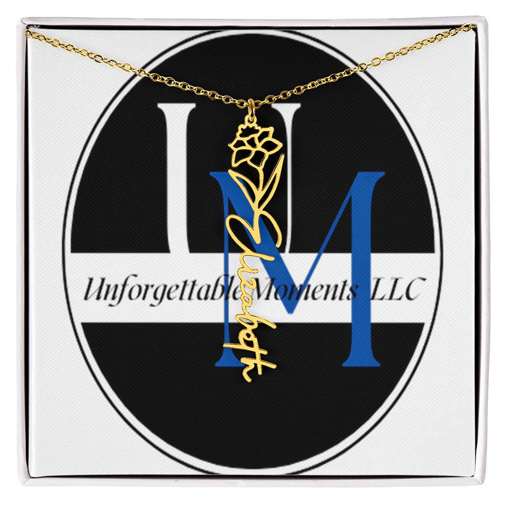 flower name necklace
