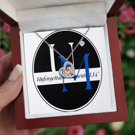 baby feet heart necklace