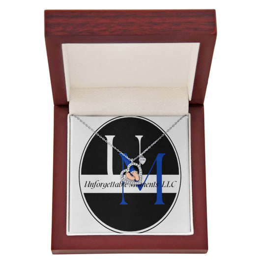 Baby Feet Heart Necklace