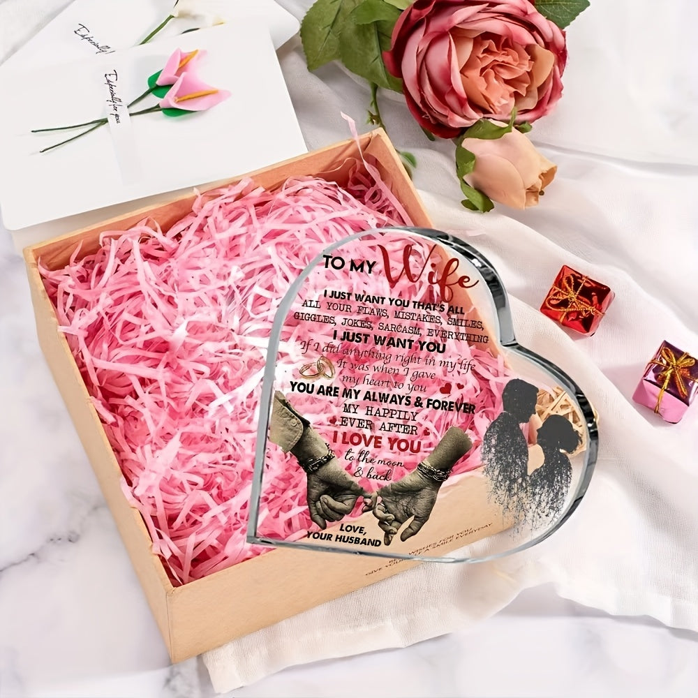 Heart Shaped Acrylic Plaque – Romantic “I Love You” Keepsake Gift