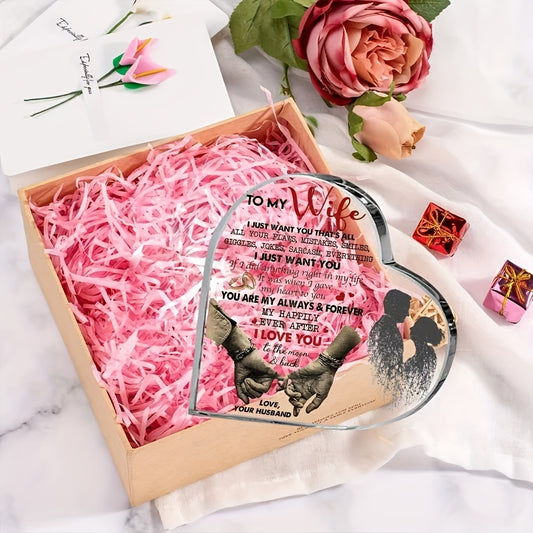 Heart Shaped Acrylic Plaque – Romantic “I Love You” Keepsake Gift